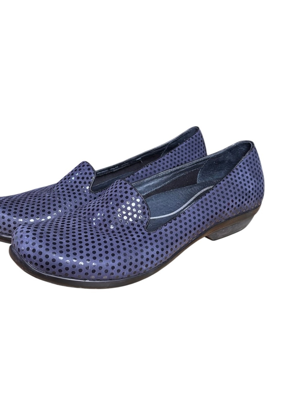 Dansko Olivia Perforated Navy Leather Loafers – Sz 42 / US 12